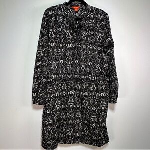 Joe Fresh Black Brown Moody Floral Mini Dress Long Sleeve Whimsigoth Boho M